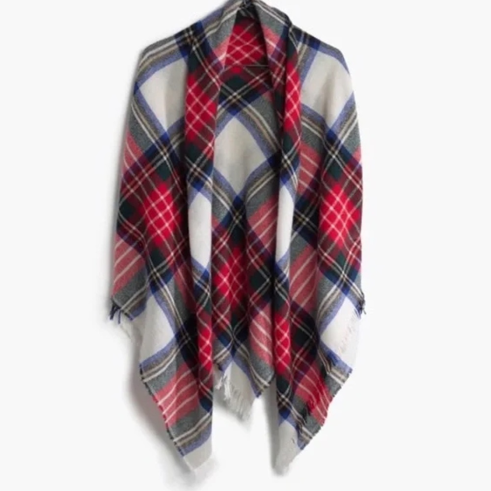 Madewell X Sezane Wool Blend Plaid Scarf